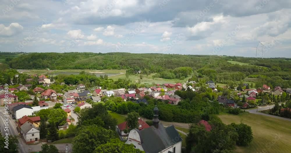 Aerial view of the village. Sunny day Aerial view of the village. Sunny day