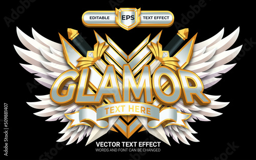 Glamor Badge with Editable Text Effect