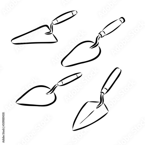vector set of trowel construction trowel vector