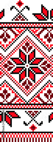Ukrainian ethnic folk ornament for a towel and clothes