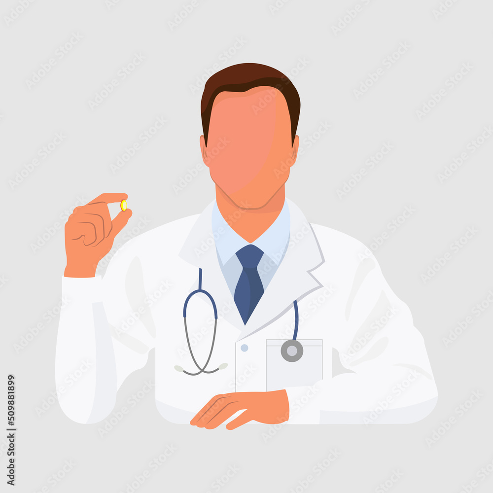 Vector of medicine icons doctor. Image of a doctor man with a stethoscope. Illustration of a Medic doctor avatar in a flat style. Vector of medicine icons doctor. Image of a doctor man with a stethoscope. Illustration of a Medic doctor avatar in a flat style.