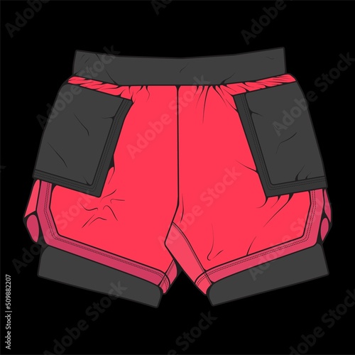 short pants color block drawing vector, short pants in a sketch style, trainers template, vector Illustration.
