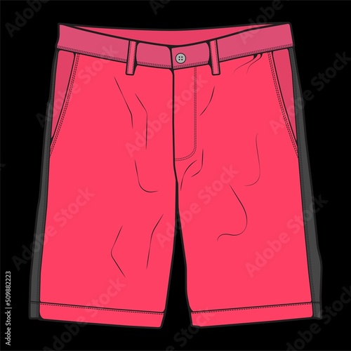 short pants color block drawing vector, short pants in a sketch style, trainers template, vector Illustration.
