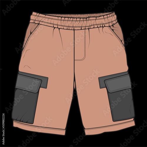 short pants color block drawing vector, short pants in a sketch style, trainers template, vector Illustration.
