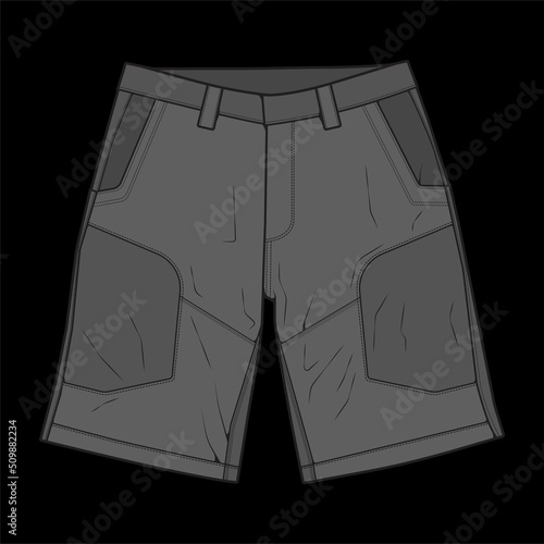 short pants color block drawing vector, short pants in a sketch style, trainers template, vector Illustration.
