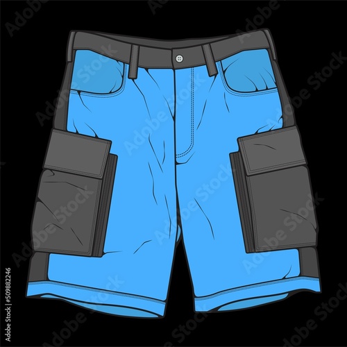 short pants color block drawing vector, short pants in a sketch style, trainers template, vector Illustration.
