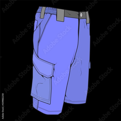 short pants color block drawing vector, short pants in a sketch style, trainers template, vector Illustration.
