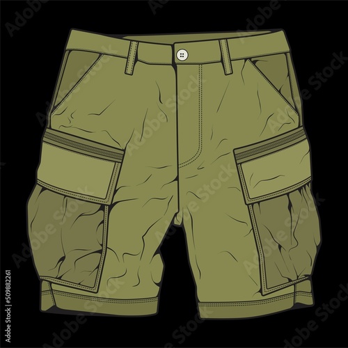 short pants color block drawing vector, short pants in a sketch style, trainers template, vector Illustration.
