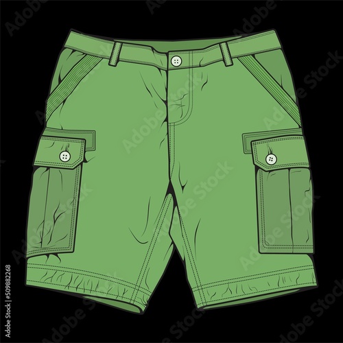 short pants color block drawing vector, short pants in a sketch style, trainers template, vector Illustration.
