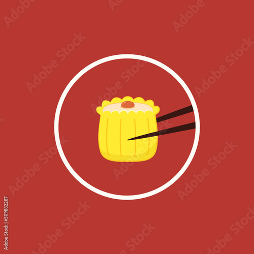 Siu Mai (Shumai) – Chinese steamed dumplings. Siu Mai is Chinese food. cartoon vector.
