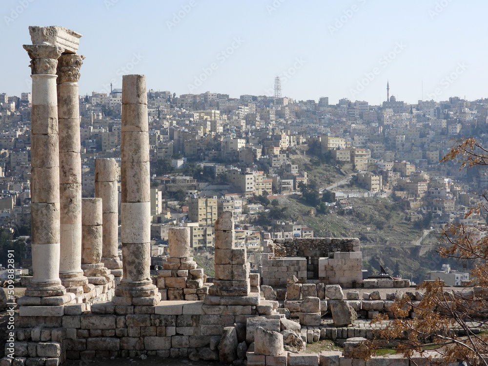 Amman citadel (Temple of Hercules - historical Roman building) in Jordan