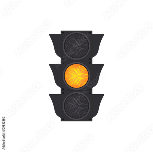 Icons depicting typical horizontal traffic signals with yellow light in between isolated vector illustration