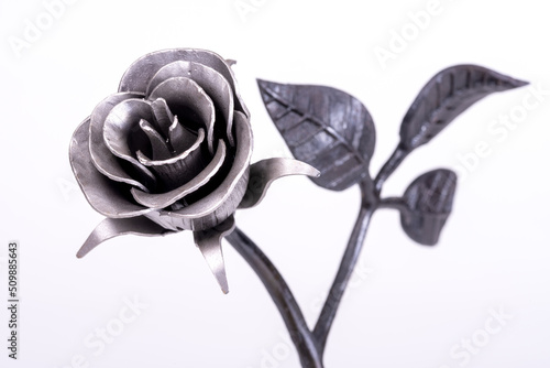 Φωτογραφία Closeup of a hand forged wrought iron rose