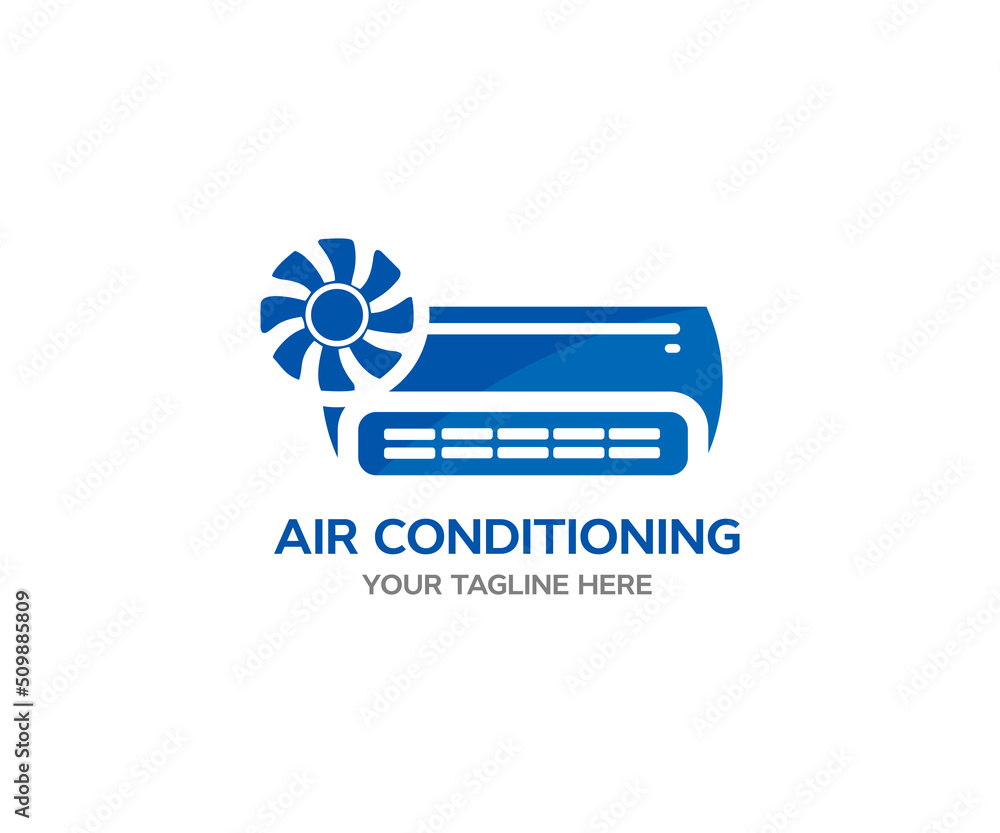 Air conditioner logo design. The concept of installing, cleaning and  repairing an air conditioner vector design and illustration. Stock Vector |  Adobe Stock