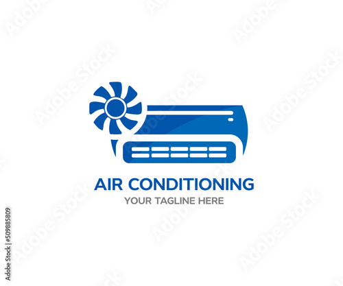 Air conditioner logo design. The concept of installing, cleaning and repairing an air conditioner vector design and illustration.