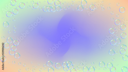 Suds bubble. Detergent bath foam and soap for bathtub. Shampoo.