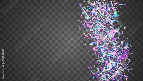 Birthday Glare. Rainbow Sparkles. Blur Element. Laser Vaporwave Illustration. Unicorn Foil. Blue Retro Background. Luxury Art. Cristal Confetti. Violet Birthday Glare