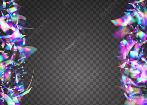 Iridescent Glare. Disco Design. Bokeh Tinsel. Surreal Foil. Fiesta Art. Holographic Background. Laser Prismatic Backdrop. Violet Metal Sparkles. Purple Iridescent Glare