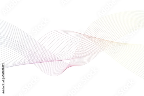 Rainbow waves on the white background. Vector illustration.