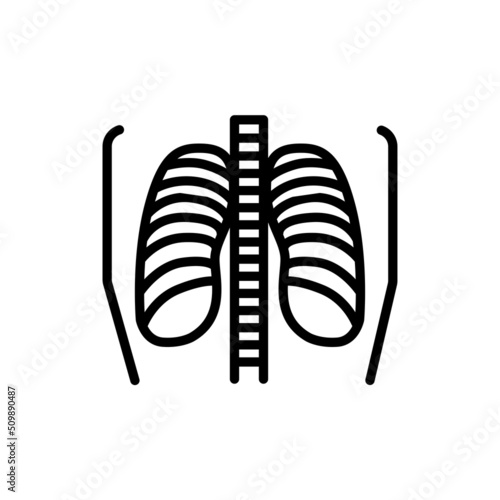 Fluorography lung line icon. Isolated vector element.