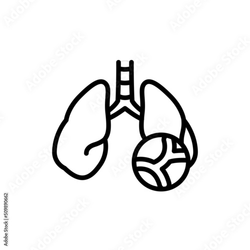 Pulmonary hypertension line icon. Isolated vector element.