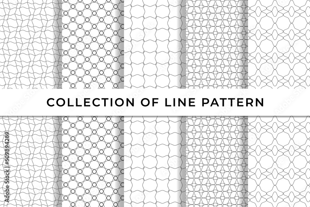 Line Abstract Collection of geometric seamless patterns simple minimal design