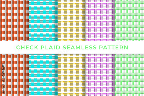 checkered plaid Collection of geometric seamless patterns simple minimal design
