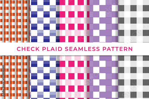 checkered plaid Collection of geometric seamless patterns simple minimal design