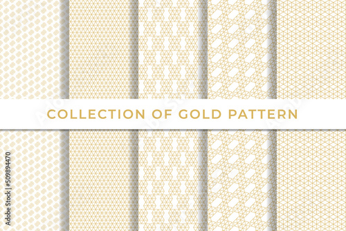 Collection of geometric seamless patterns simple minimal design