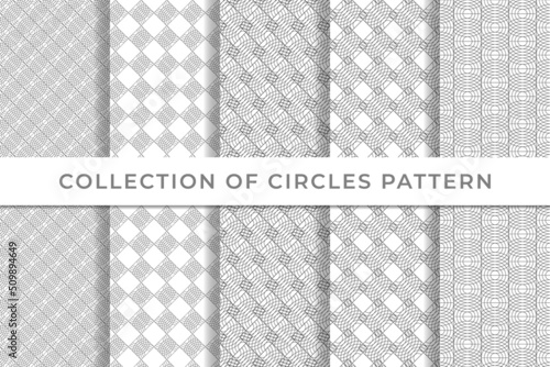 Black and white circle Collection of geometric seamless patterns simple minimal design