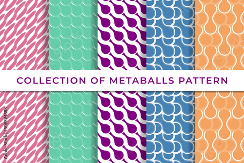 Metaball Collection of geometric seamless patterns simple minimal design