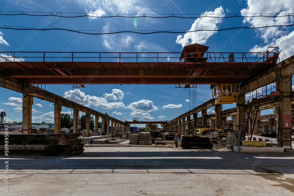 Obraz premium Territory of reinforced concrete factory