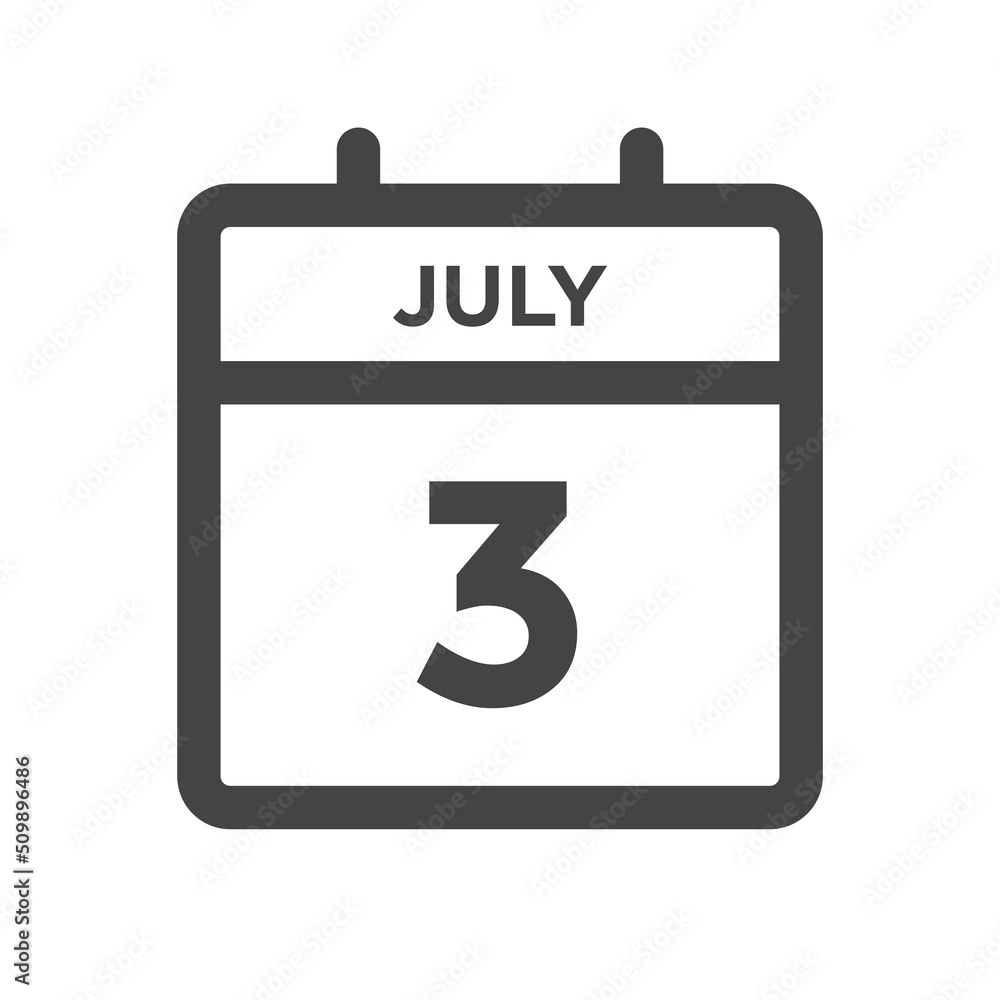July 3 Calendar Day or Calender Date for Deadlines or Appointment July 3 Calendar Day or Calender Date for Deadlines or Appointment