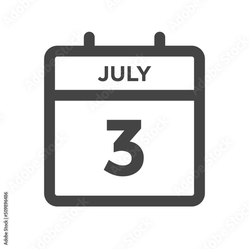 July 3 Calendar Day or Calender Date for Deadlines or Appointment