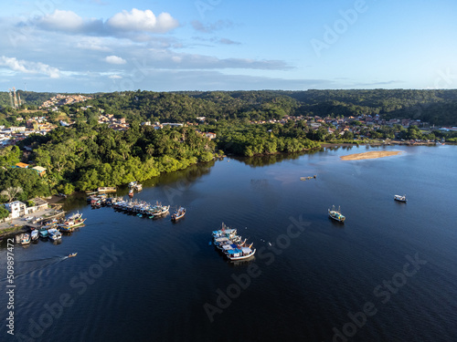 Beautiful tropical scenery with rocky beach and nature with forests - Itacaré. Bahia, Brazil