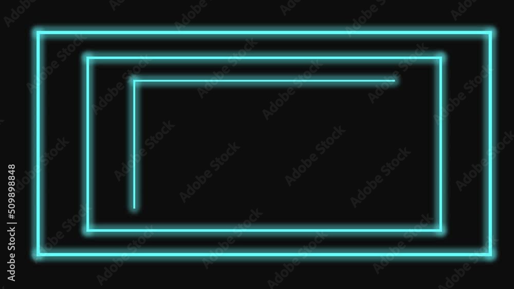 Animation on dark background with neon lights in geometric shapes Animation on dark background with neon lights in geometric shapes