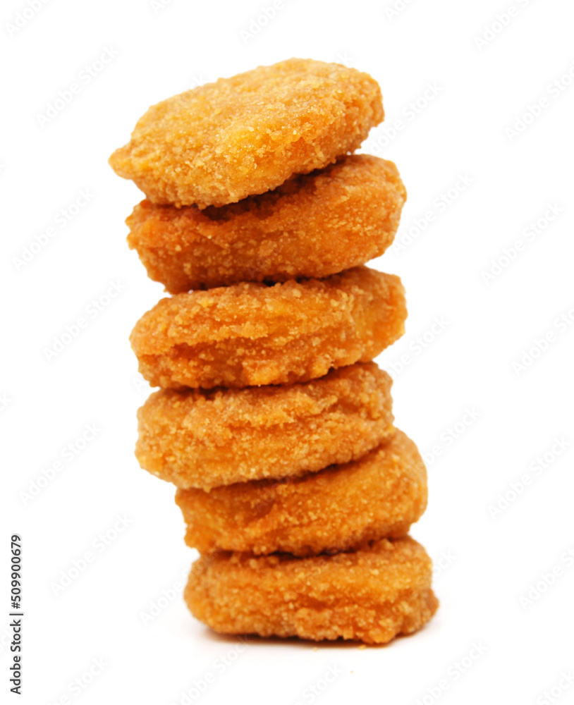 Chicken nuggets isolated on white background Chicken nuggets isolated on white background