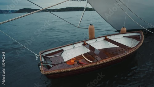 wooden boat off the coast in Oslo photo