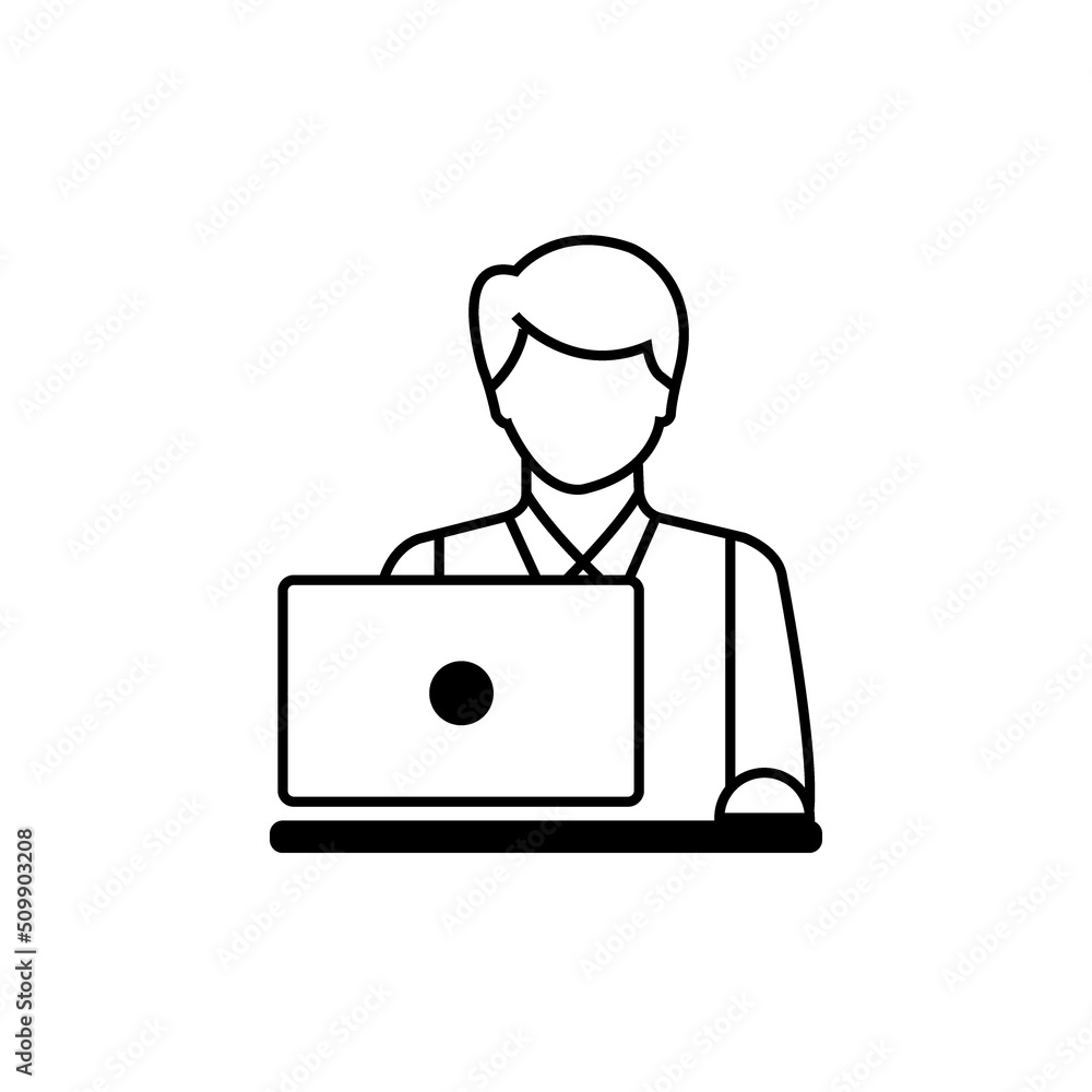  office worker icon logo vector design