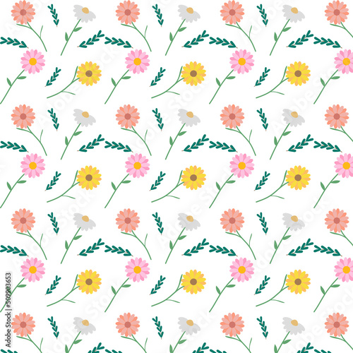 seamless pattern with flowers.  Seamless pastel pattern with flowers. pink flowers. cute small flower. Vector illustration. Fashion print for fabric, paper, wallpaper, and wrapping design.