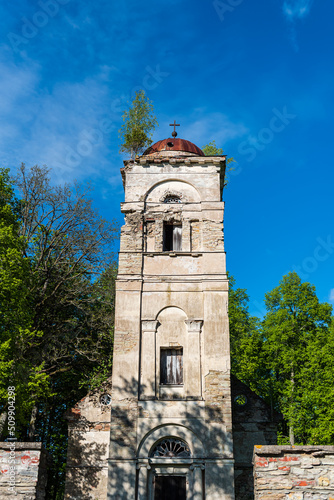 Canvas Print Ruins of Saliena lutheran church, Latvia