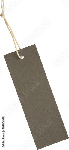 Blank price tag tied with string isolated