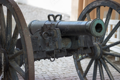 Old historical cannon to defend the castle