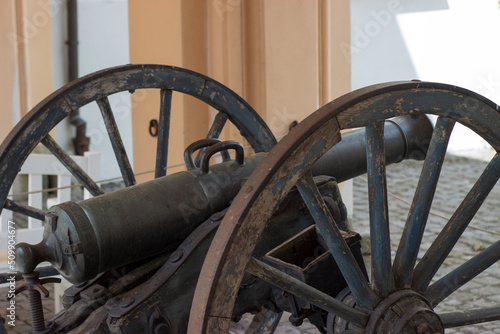 Old historical cannon to defend the castle