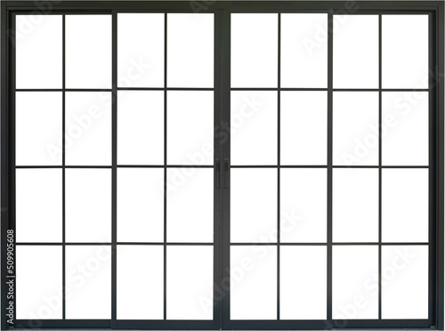 black metallic door element isolated
