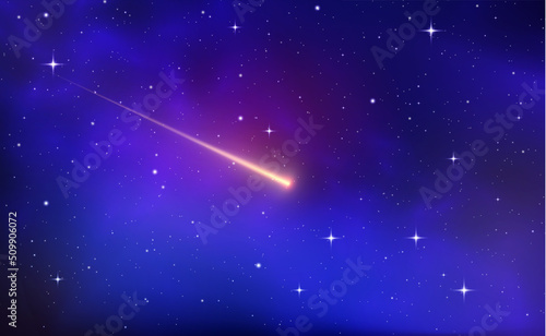 star background in galaxy comet meteor, night sky