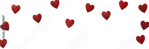 Red Glitter Hearts Confetti Overlay