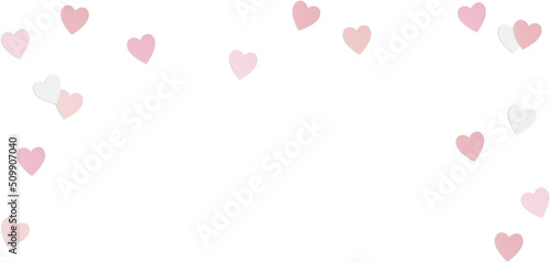 Pink Paper Hearts Confetti Overlay