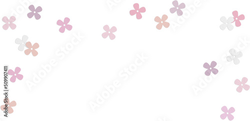 Pink Paper Flowers Confetti Overlay