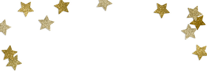 Ingelijste posters Bibliotheek Golden Glitter Stars Confetti Overlay  © tabitazn